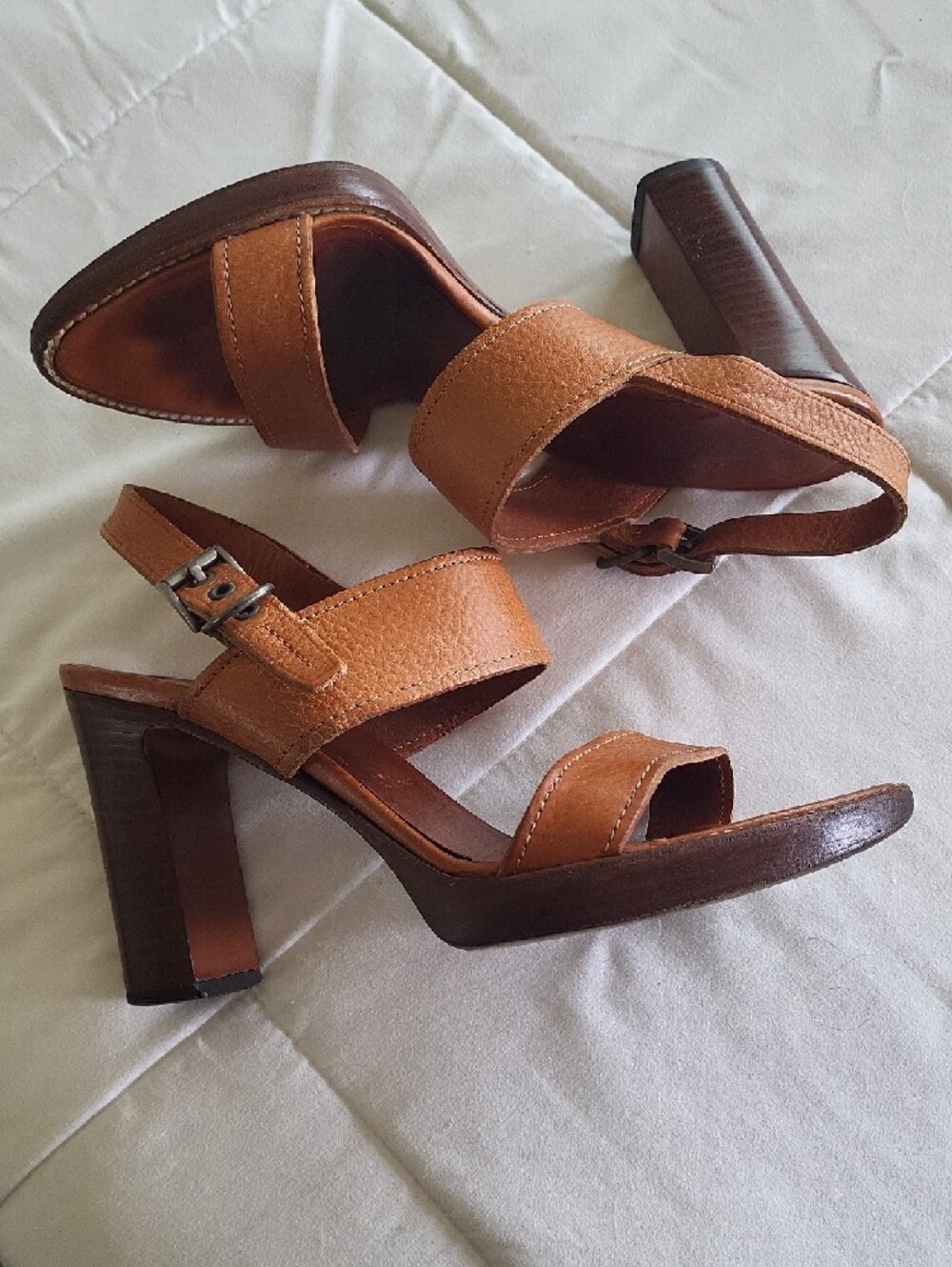 Prada Brown Leather Strappy Sandals - Picture 2 of 4